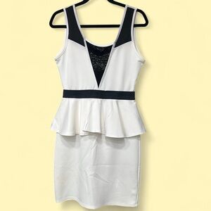 White & Black Coquette Midi Dress